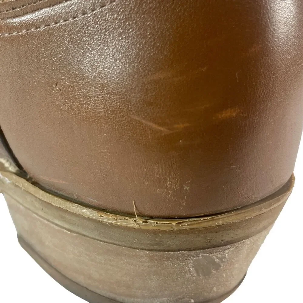 Vintage Sheplers Light Brown/Tan Leather Western Cowboy Boots Mens Size 8.5 D - Picture 3 of 11
